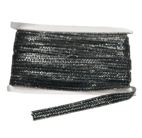 Kare Taşlı Yapışkan Şerit 2cm 1mt Siyah