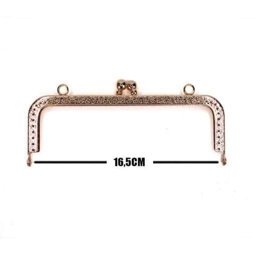 Dikdörtgen Çanta Ağzı Klipsli Delikli 16.5cm Gold