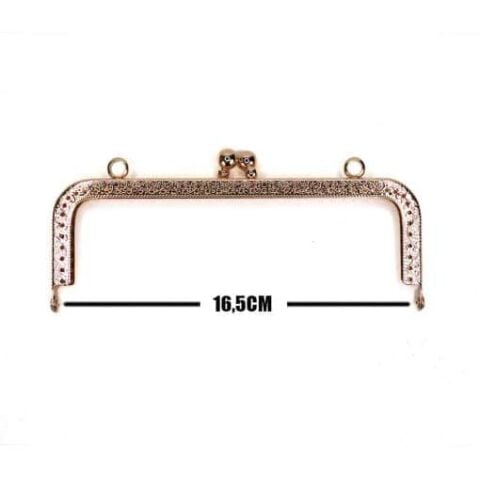 Dikdörtgen Çanta Ağzı Klipsli Delikli 16.5cm Gold