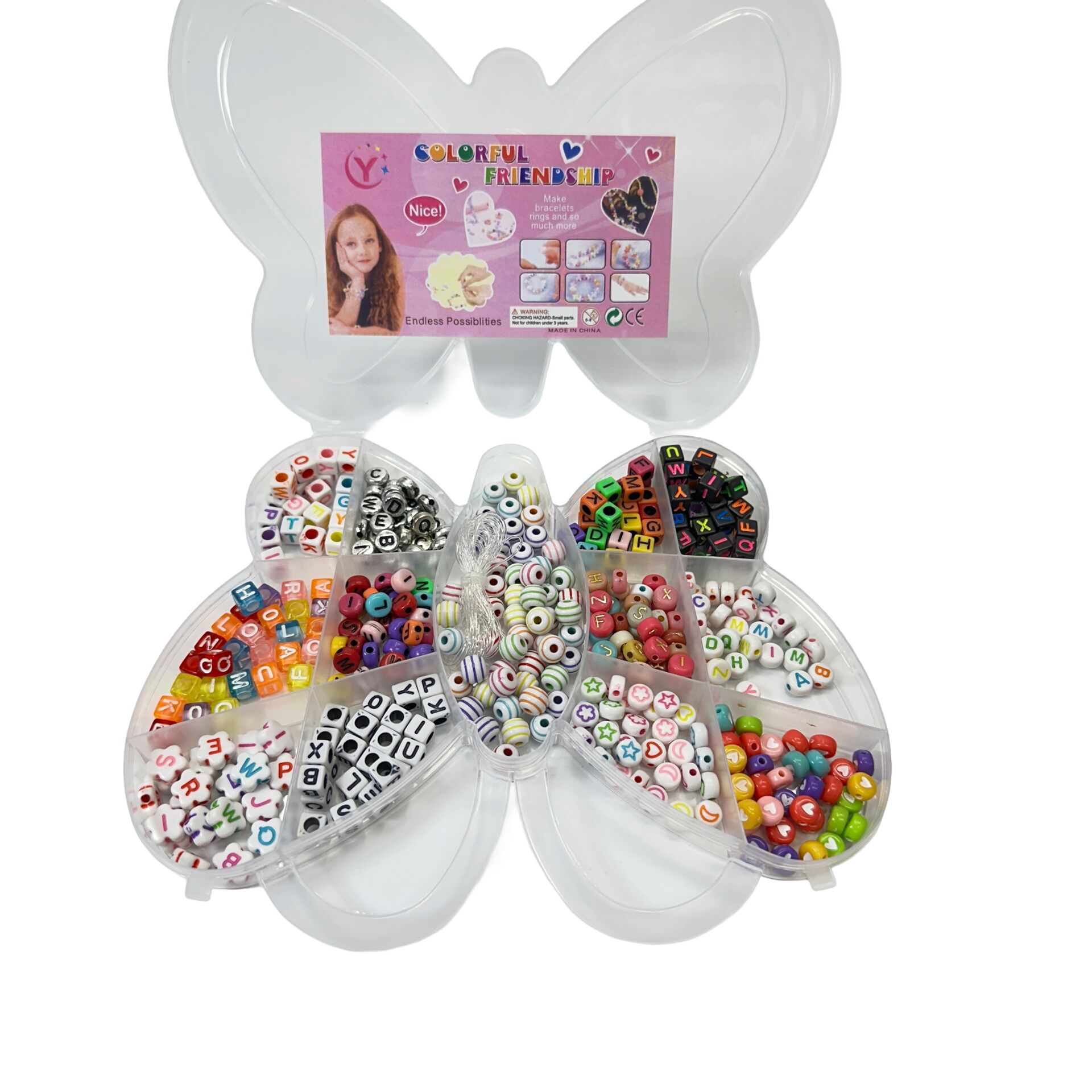 Boncuk Seti Kelebek Kutulu Harf Set No:12