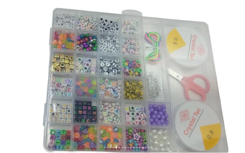 Boncuk Seti Harf Kanca İplik Boncuk  Kutu No:4