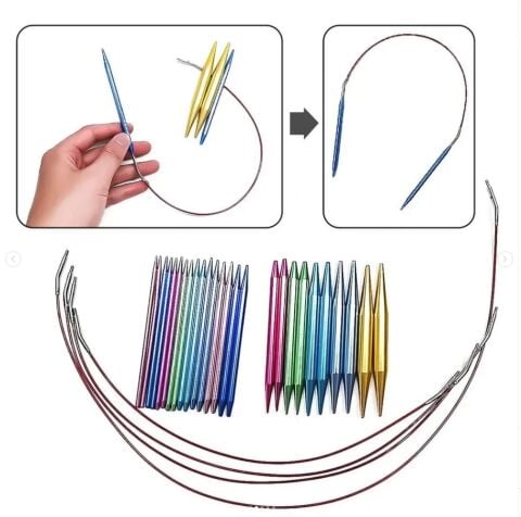 Sultan Fuşya Çantalı Değiştirilebilir Misinalı Şiş Seti