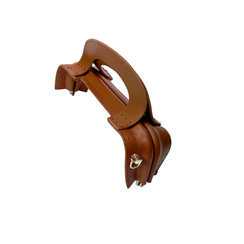 Suni Derili Tutmaçlı Gizli Burs 25cm Gold Askılıklı Taba