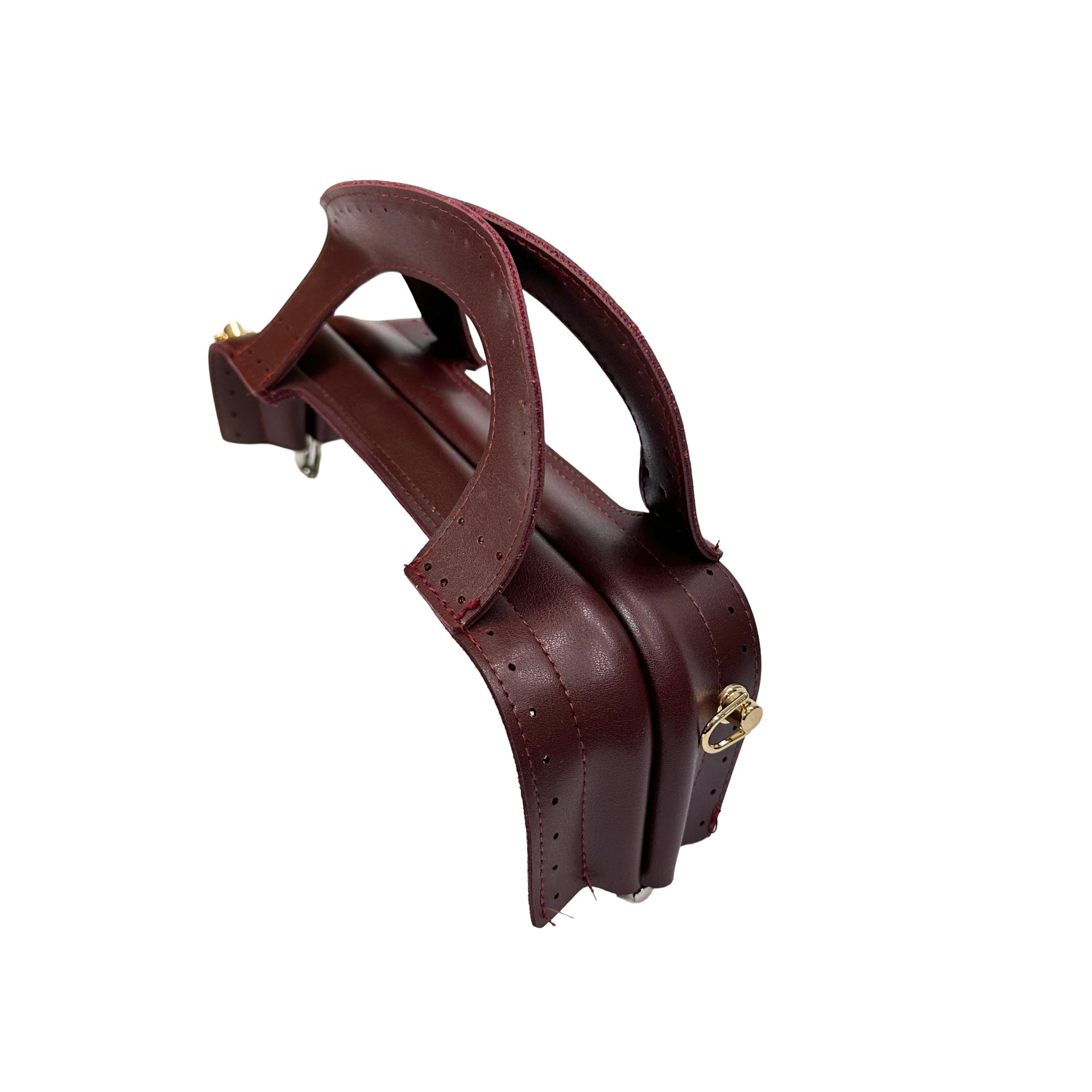 Suni Derili Tutmaçlı Gizli Burs 25cm Gold Askılıklı Bordo