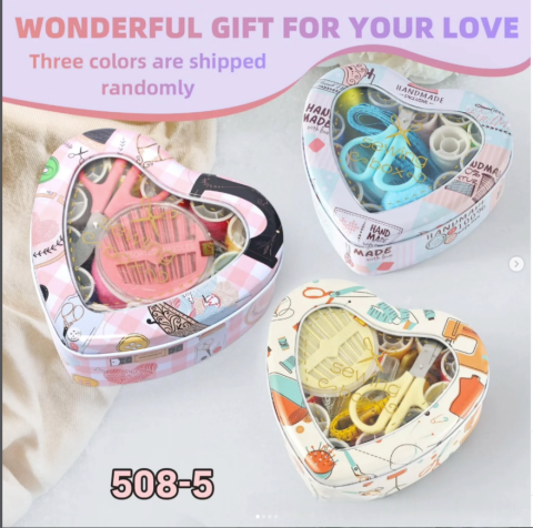 Altuntaş Dikiş Seti 508-5 Kalp Teneke Kutu