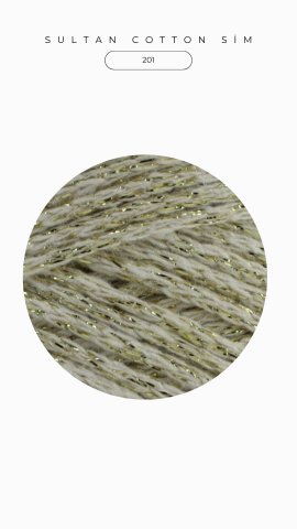 Sultan Cotton Sim 250gr Ekru-Altın Sim 201