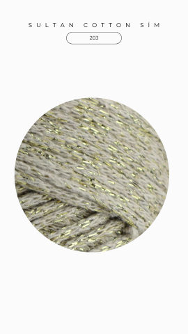 Sultan Cotton Sim 250gr Açık Bej-Altın Sim 203