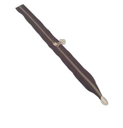 Metal Stoplu Çanta Fermuarı 30cm Kahve