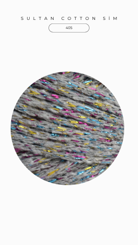 Sultan Cotton Sim 250gr Açık Gri-Gökkuşağı Sim 405