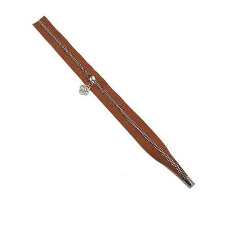 Metal Stoplu Çanta Fermuarı 30cm Taba