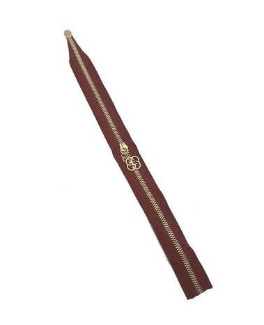 Metal Stoplu Çanta Fermuarı 30cm Gold Bordo