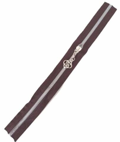 Metal Stoplu Çanta Fermuarı 30cm Gümüş Vizon