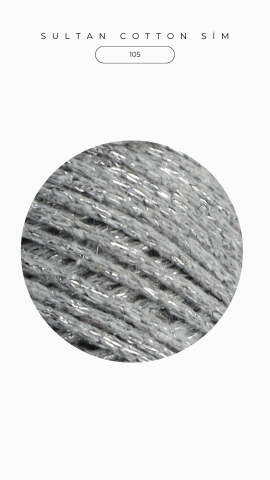 Sultan Cotton Sim 250gr Açık Gri -Gümüş Sim 105