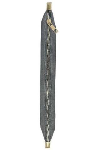 Metal Stoplu Çanta Fermuarı 30cm Gri