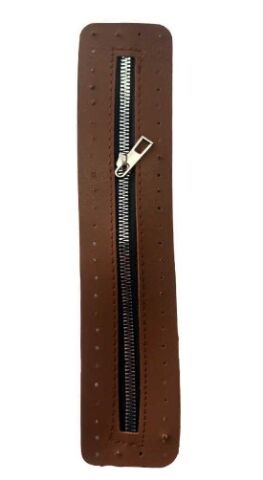 Metal Stoplu Derili Çanta Fermuarı 30cm Taba