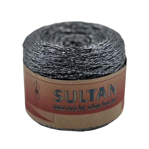 Sultan Metalik Sim İp 250gr Siyah Gümüş 517