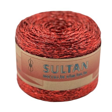 Sultan Metalik Sim İp 250gr Kırmızı 514