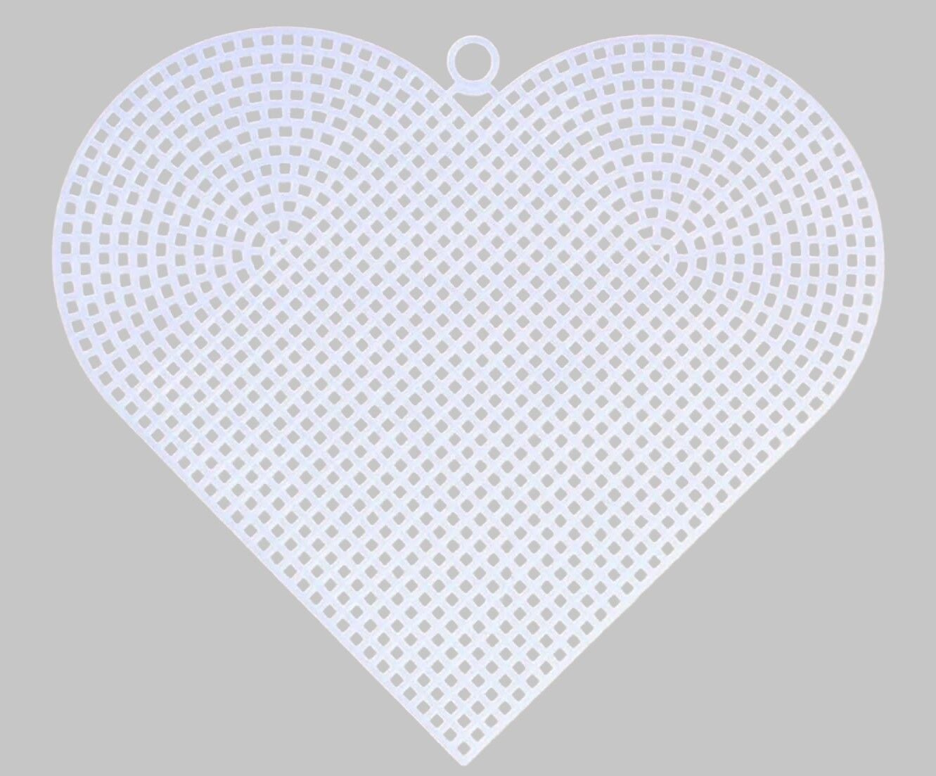 Kanvas Kalp 16x15cm  Beyaz 3mm