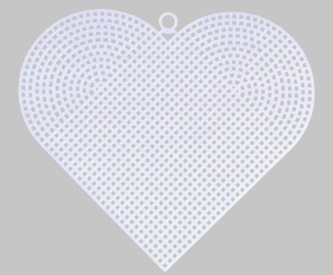 Kanvas Kalp 16x15cm  Beyaz 3mm