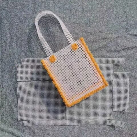 Plastik Hazır Taban Sap Çanta Kanvası 20*24cm