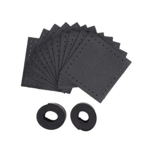 12 Parçalı Deri Set 8x8cm 70cm Çift Sap Siyah