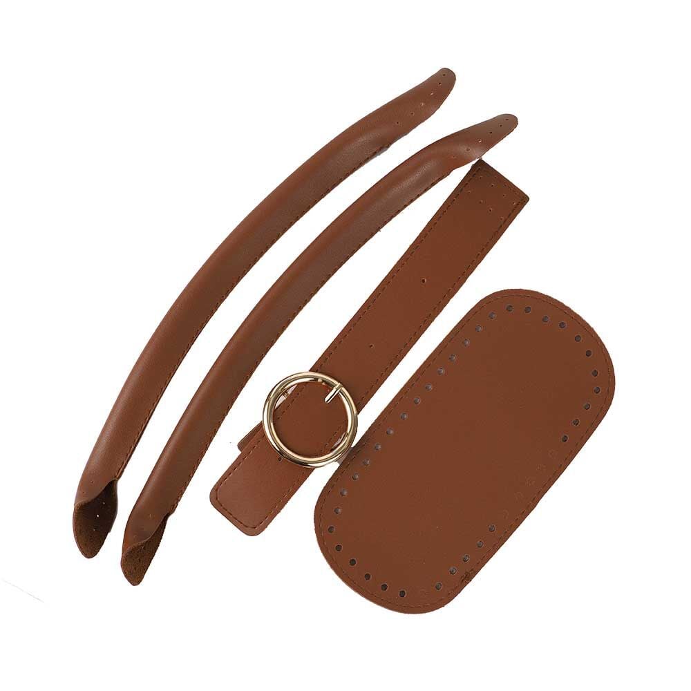 Yuvarlak Tokalı Dil 25cm+ Taban 10x20cm + Sap 35cm Set Taba