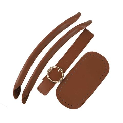Yuvarlak Tokalı Dil 25cm+ Taban 10x20cm + Sap 35cm Set Taba