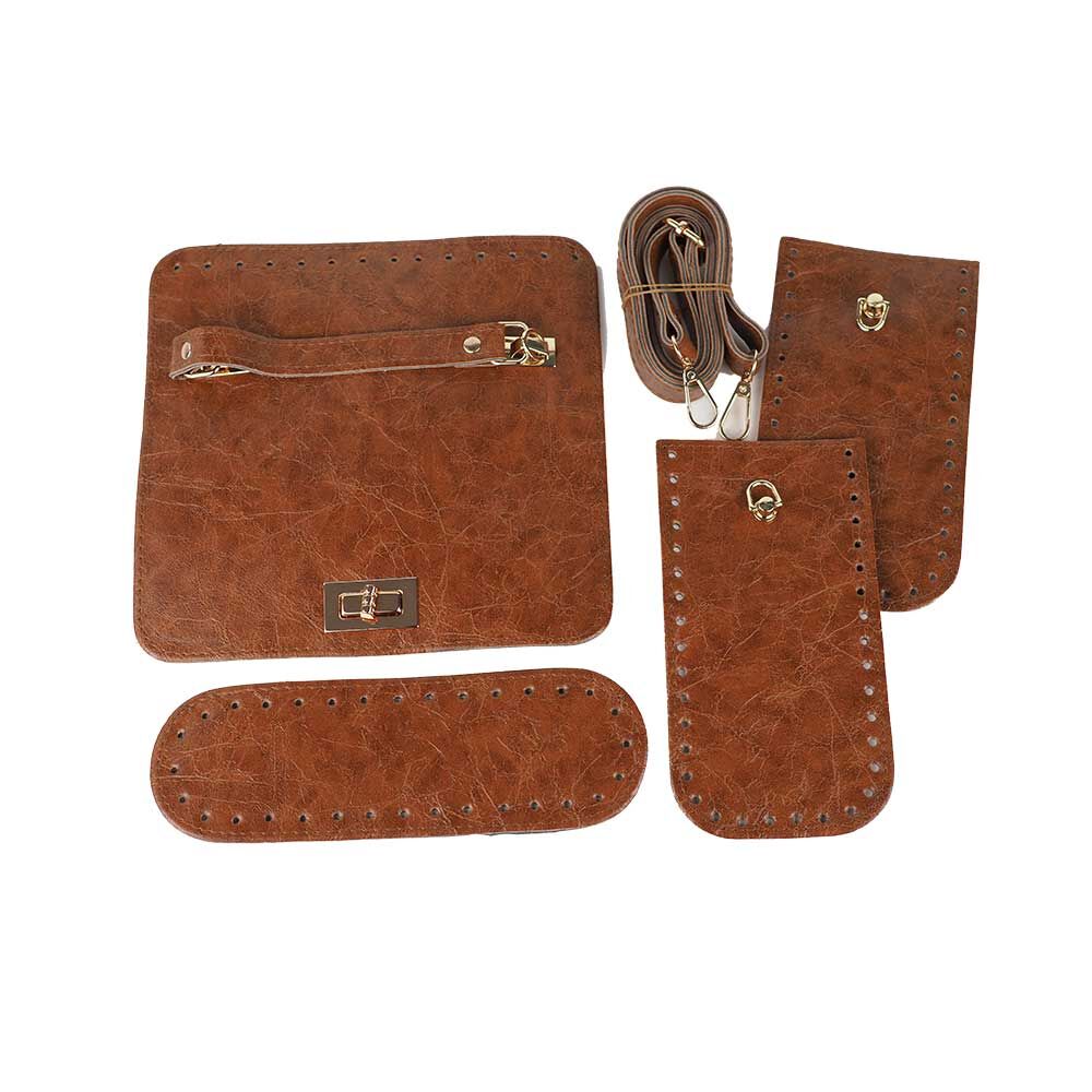 Suni Deri Kabartmalı Kapak Yan Taban Sap Set Taba