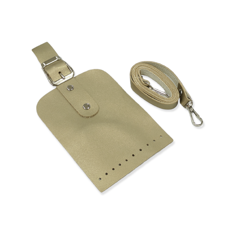 Telefon Çanta Seti Kapaklı 10x14cm Dore-Gümüş 120cm Askı