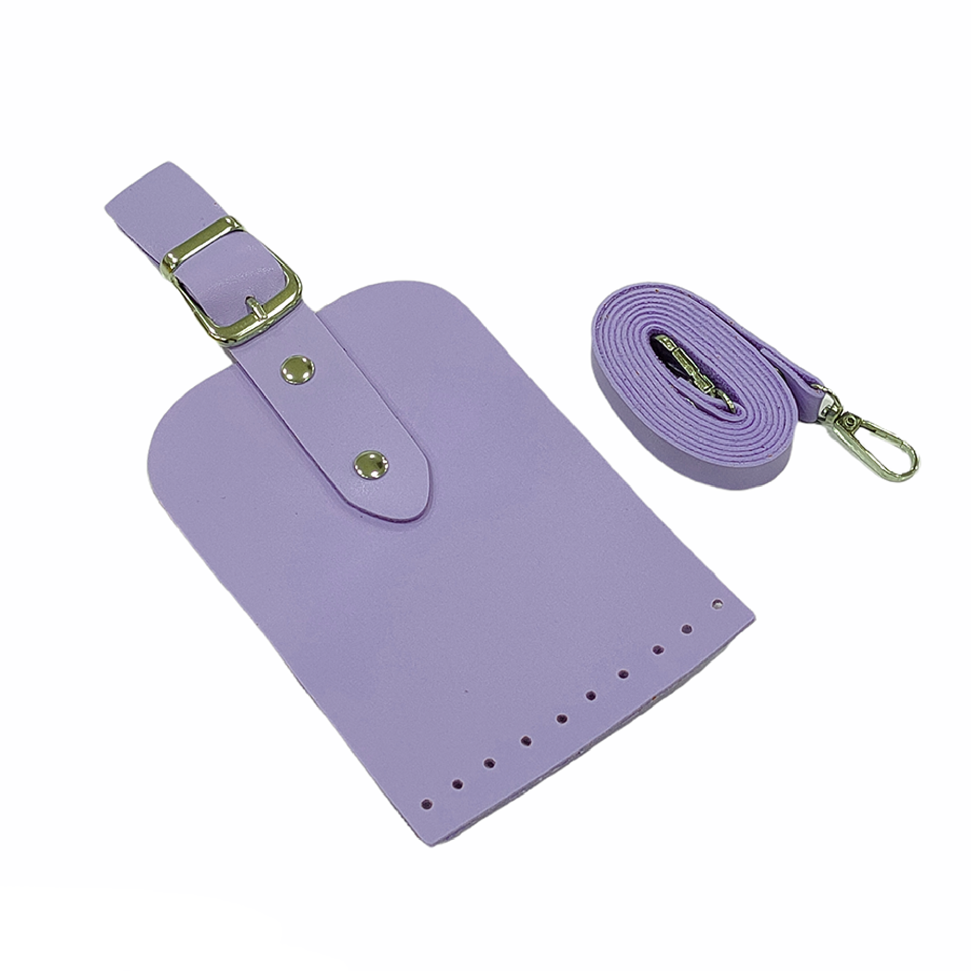 Telefon Çanta Seti Kapaklı 10x14cm Lila-Gümüş 120cm Askı