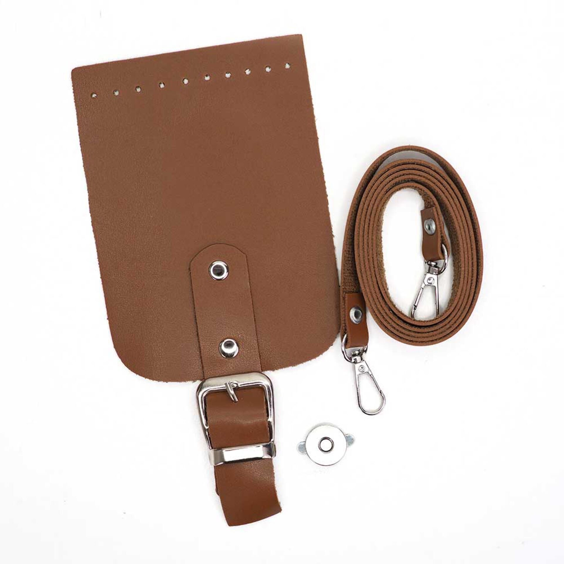 Telefon Çanta Seti Kapaklı 10x14cm Taba-Gümüş 120cm Askı