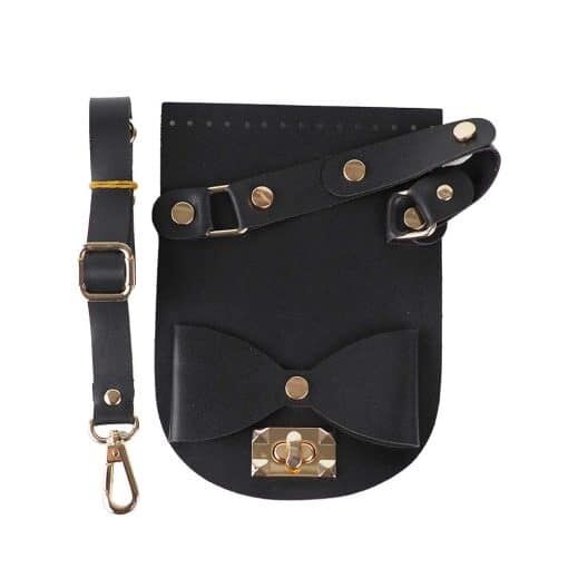 Suni Derili Fiyonklu Set Kapak: 15-20cm Askı:100cm Siyah