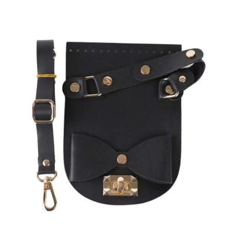 Suni Derili Fiyonklu Set Kapak: 15-20cm Askı:100cm Siyah