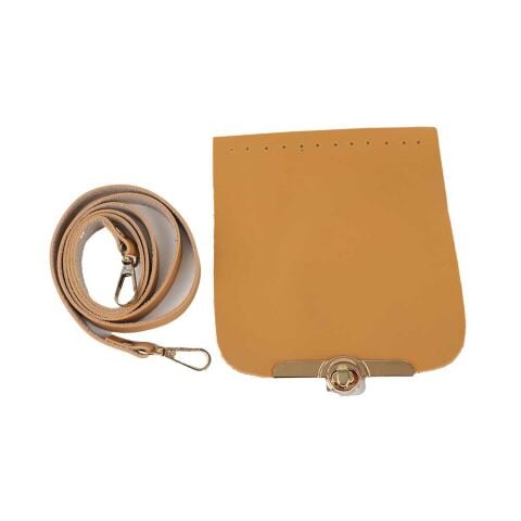 Çanta Seti Gold Bıyık Kilitli 15x13cm Askı 1mt Hardal