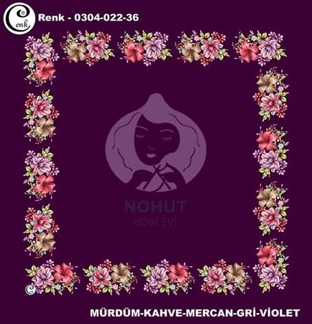 Cenk Yazma Oyalık Desenli 90cm 2236
